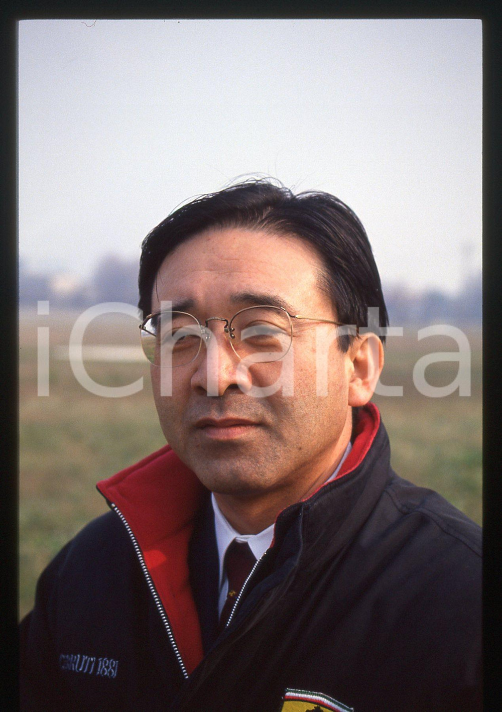 Fotografia d epoca originale 35mm vintage slide 1994 FIORANO Osamu GOTO Ritratto dell ingegnere FERRARI 1