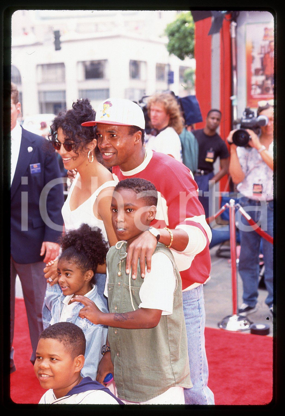 Fotografia d epoca originale 35mm vintage slide 1995ca BOXE Sugar Ray LEONARD con Bernadette ROBI 5 1