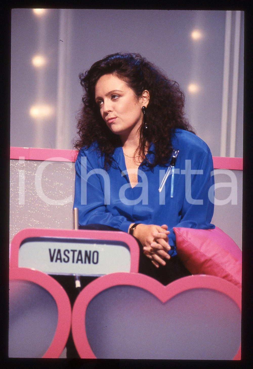 35mm vintage slide* 1990 ca CANALE 5 TRA MOGLIE E MARITO VIP Rita VASTANO (2)