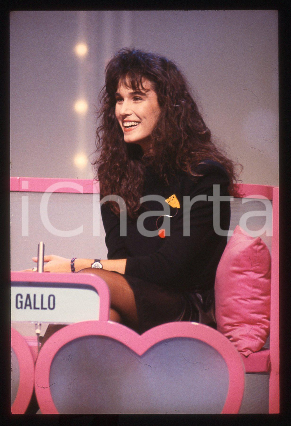 35mm vintage slide* 1990 ca CANALE 5 TRA MOGLIE E MARITO VIP Mirka VIOLA (5)