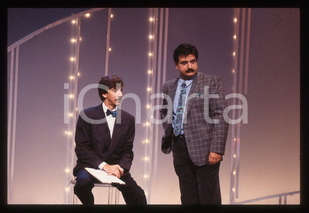 35mm vintage slide* 1990 ca CANALE 5 TRA MOGLIE E MARITO VIP Marco COLUMBRO (3)
