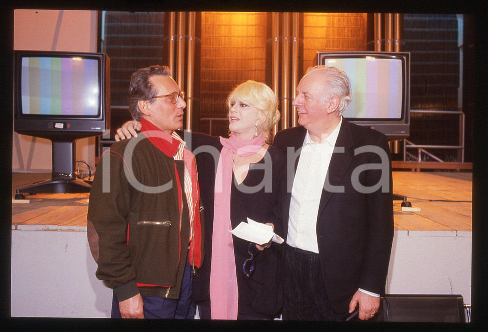 35mm vintage slide* 1988 RAI 3 TRASMISSIONE FORZATA Dario FO con Franca RAME