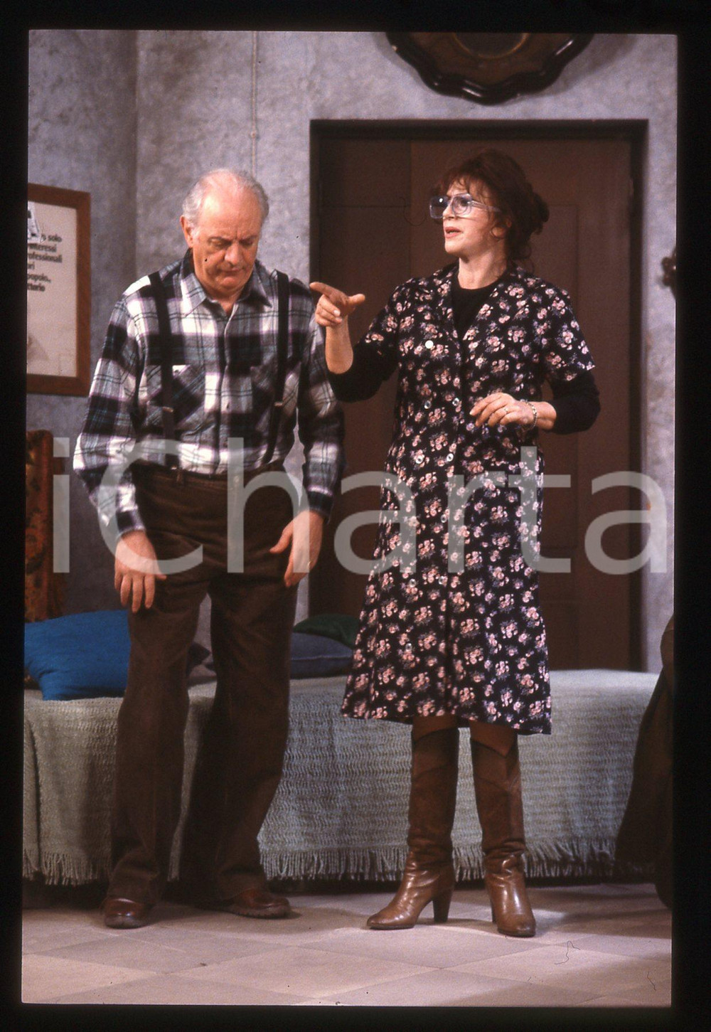 35mm vintage slide* 1988 RAI 3 Dario FO con Franca RAME - TRASMISSIONE FORZATA 3