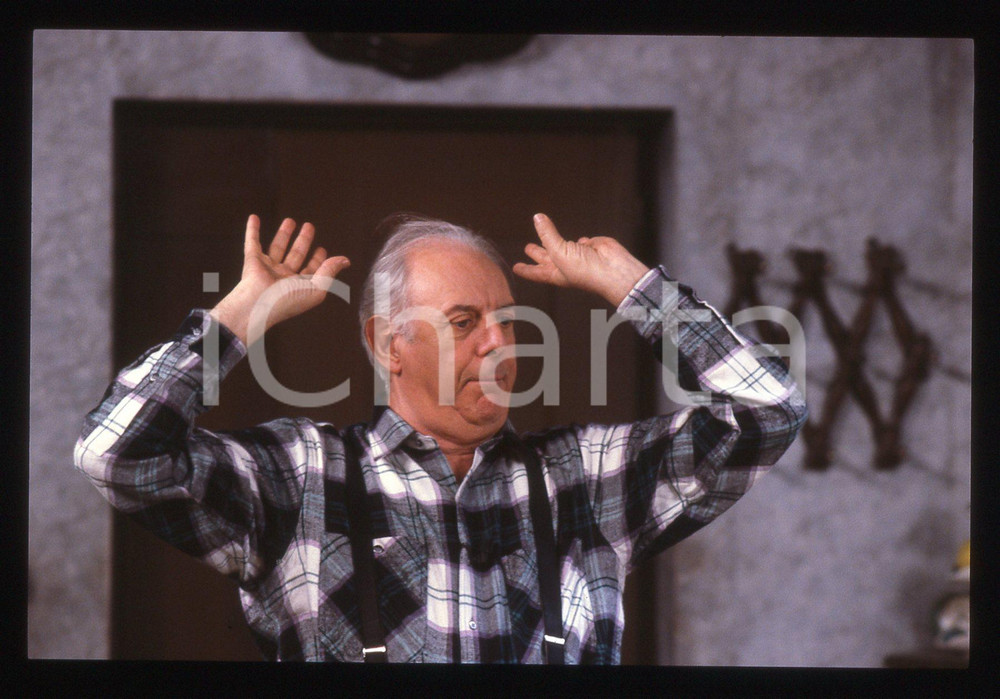 35mm vintage slide* 1988 RAI 3 TRASMISSIONE FORZATA Dario FO - Ritratto