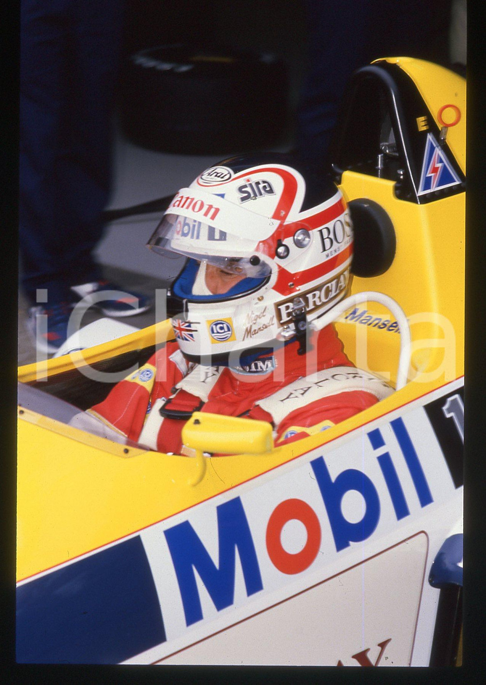 35mm vintage slide* 1988 GP MONZA Nigel MANSELL su WILLIAMS FW12 - Ritratto