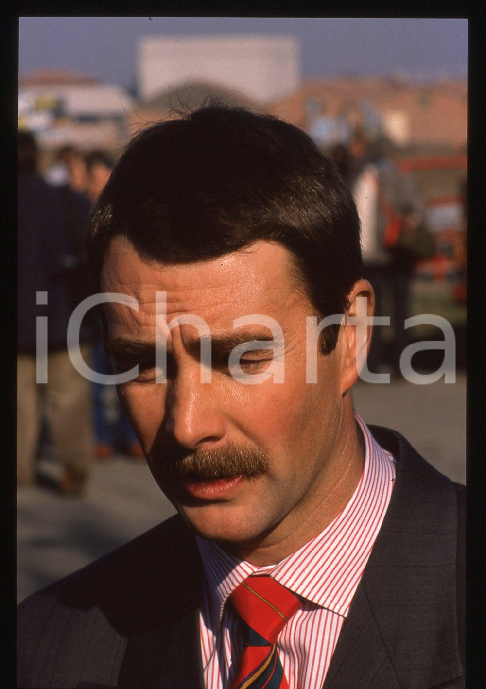 35mm vintage slide* 1989 FIORANO Nigel MANSELL Ritratto del pilota FERRARI