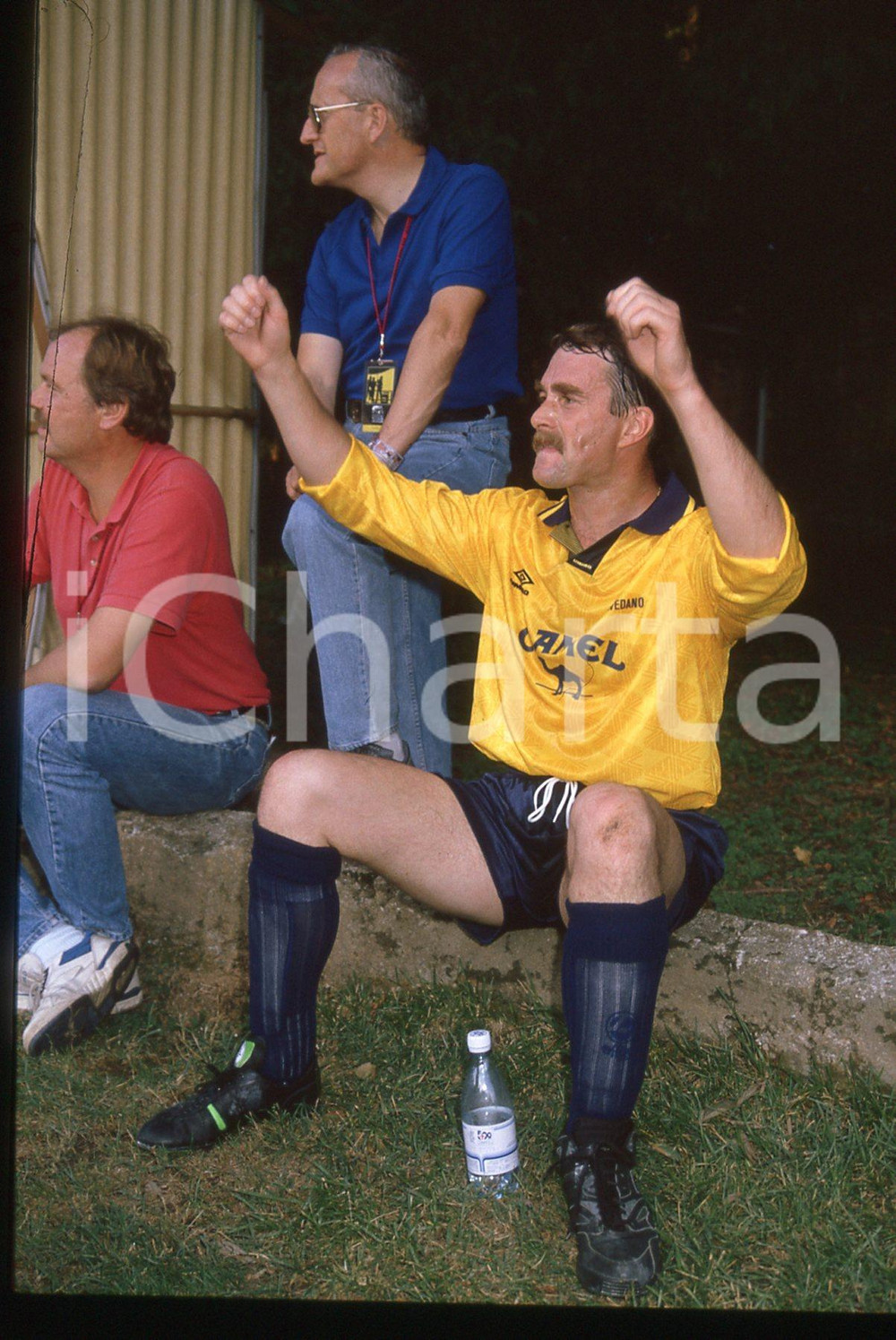 35mm vintage slide* 1990ca CALCIO Partita beneficenza Nigel MANSELL calciatore 2
