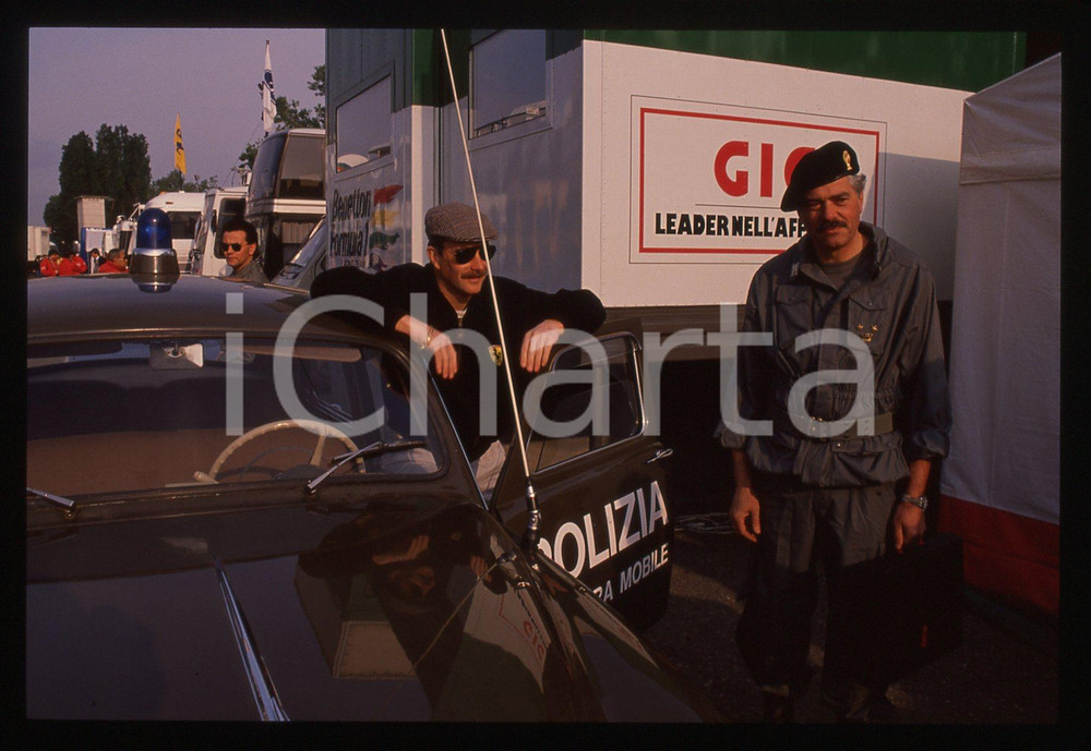 Fotografia d epoca originale 35mm vintage slide 1990ca MONZA Nigel MANSELL AUTO D EPOCA POLIZIA DI STATO 5 1