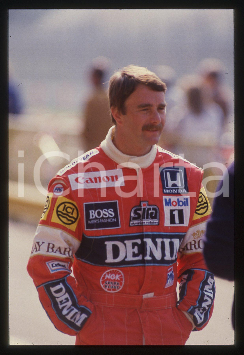 35mm vintage slide* 1987 FORMULA1 Nigel MANSELL scuderia WILLIAMS - Ritratto