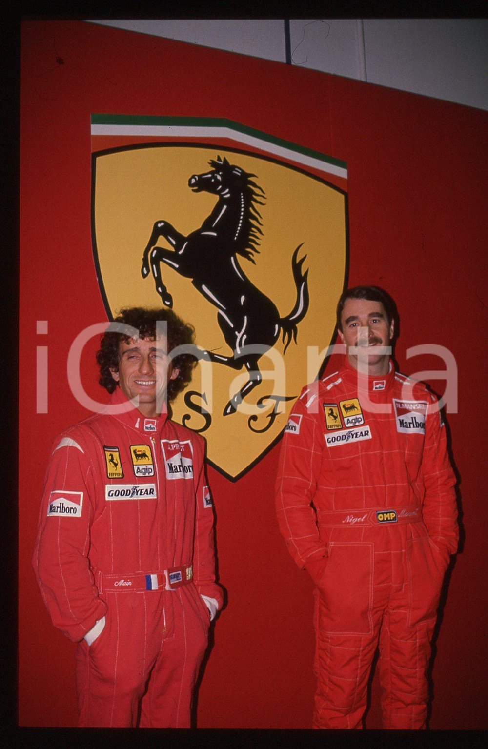 35mm vintage slide* 1990 FORMULA1 Nigel MANSELL e Alain PROST scuderia FERRARI 9