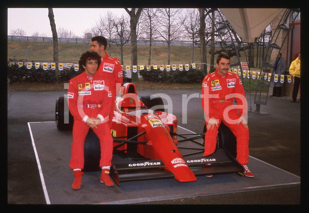 35mm vintage slide* 1990 FIORANO Nigel MANSELL e Alain PROST - FERRARI 641 F1 2