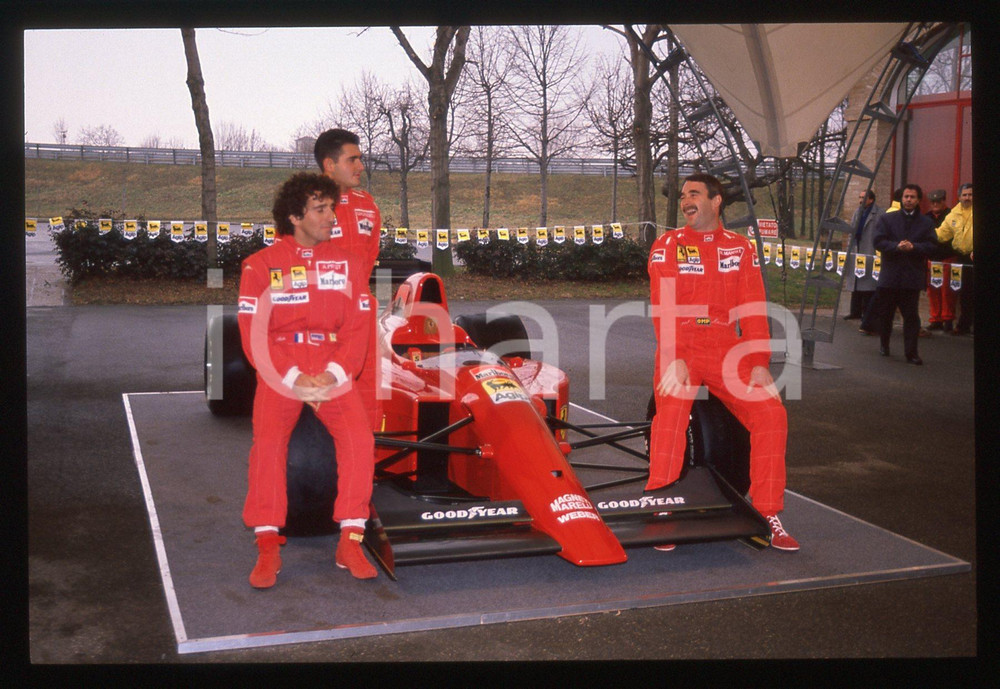 35mm vintage slide* 1990 FIORANO Nigel MANSELL e Alain PROST - FERRARI 641 F1 3