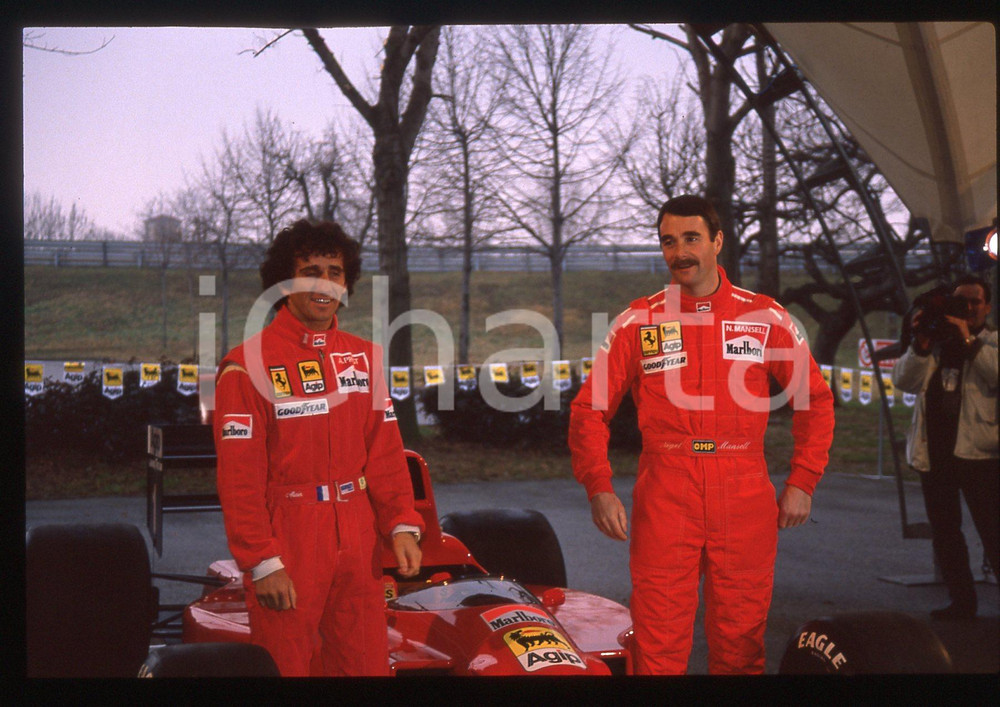 35mm vintage slide* 1990 FIORANO Nigel MANSELL e Alain PROST - FERRARI 641 F1 8