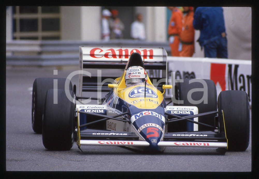 35mm vintage slide* 1988 GP MONACO Nigel MANSELL su WILLIAMS FW12 - Gara (2)