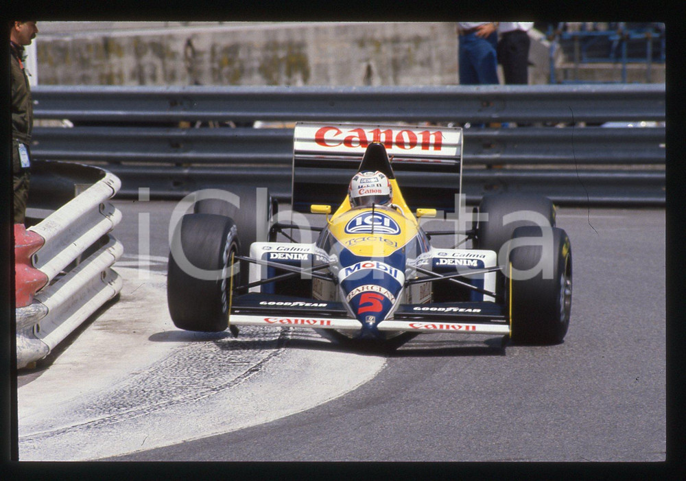 35mm vintage slide* 1988 GP MONACO Nigel MANSELL su WILLIAMS FW12 - Gara (3)