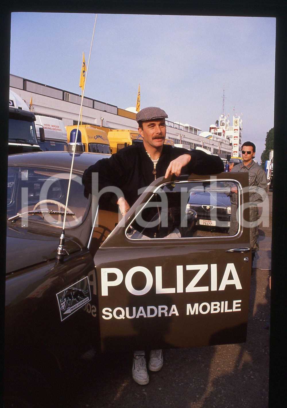 35mm vintage slide* 1990ca MONZA Nigel MANSELL AUTO D'EPOCA POLIZIA DI STATO 11