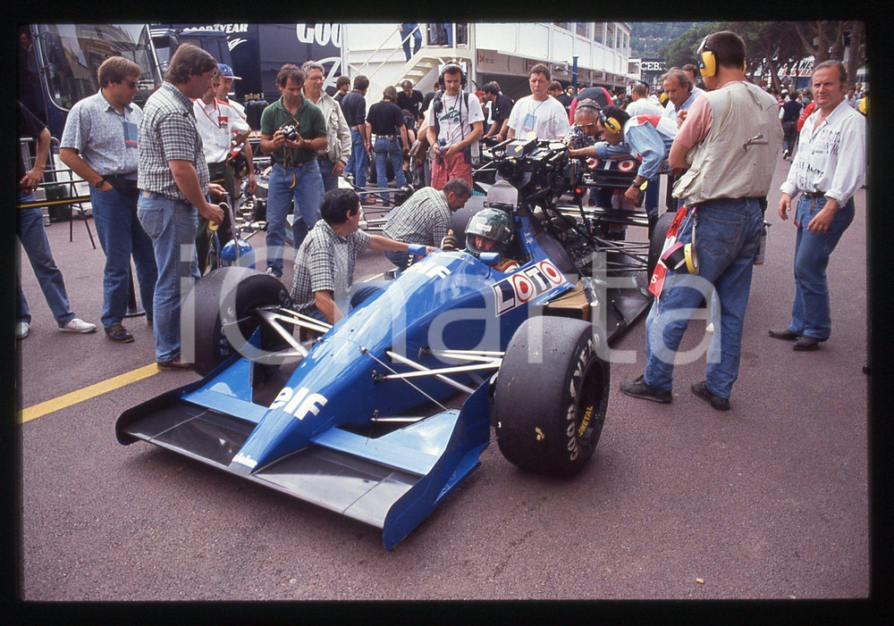 Fotografia d epoca originale 35mm vintage slide 1985 ca GP MONACO Jacques LAFFITE su LIGIER 1
