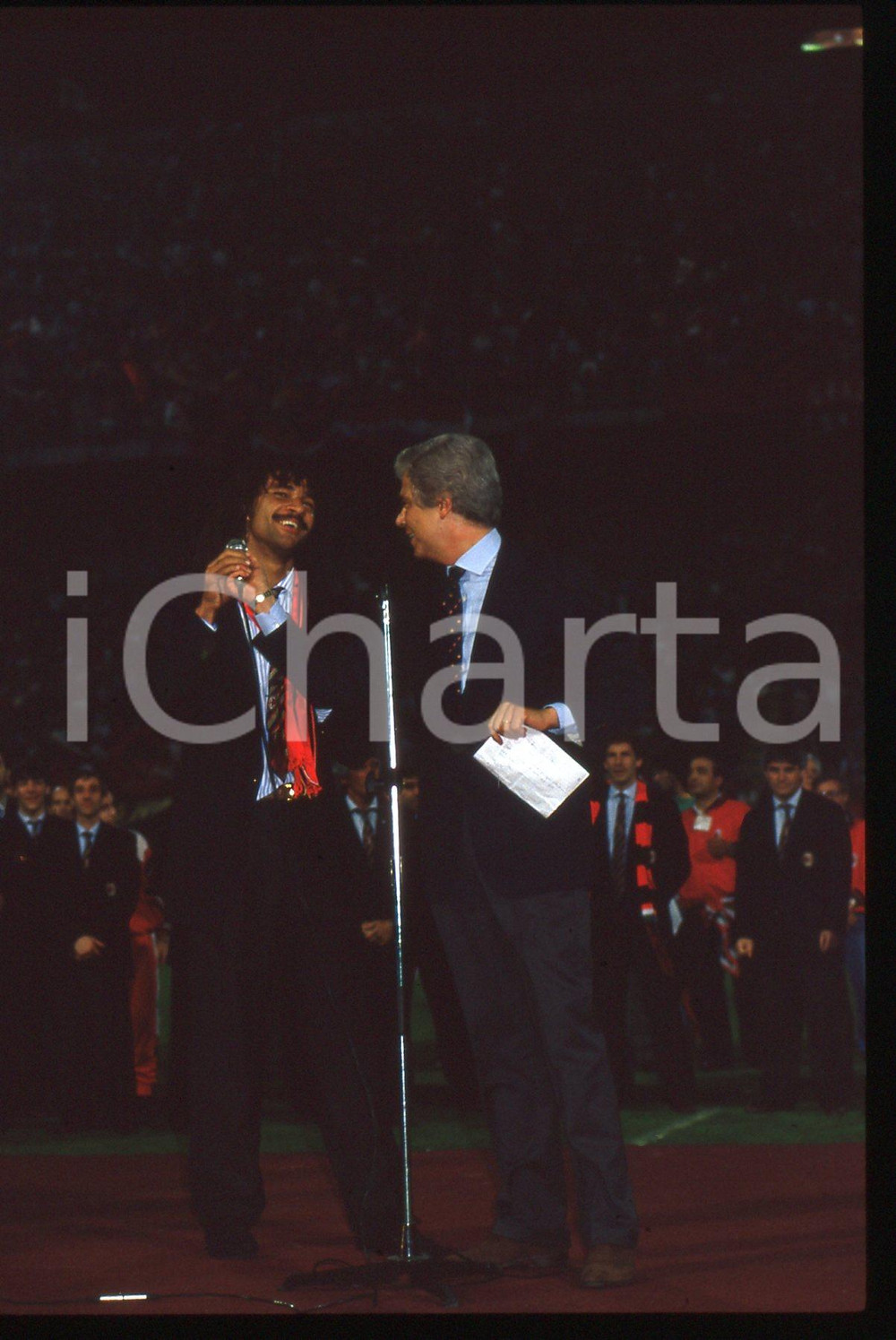 35mm vintage slide* 1988 MILANO Ruud GULLIT e Cesare CADEO Scudetto AC MILAN