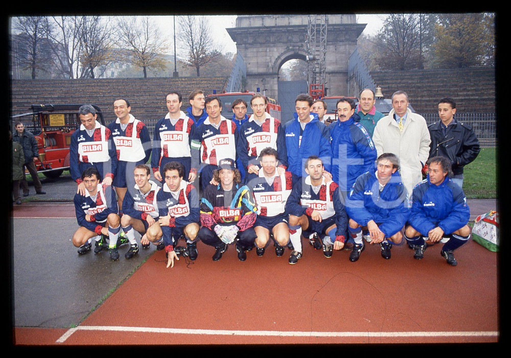 35mm vintage slide* 1990 ca MILANO CALCIO Nazionale piloti F1 Michele ALBORETO