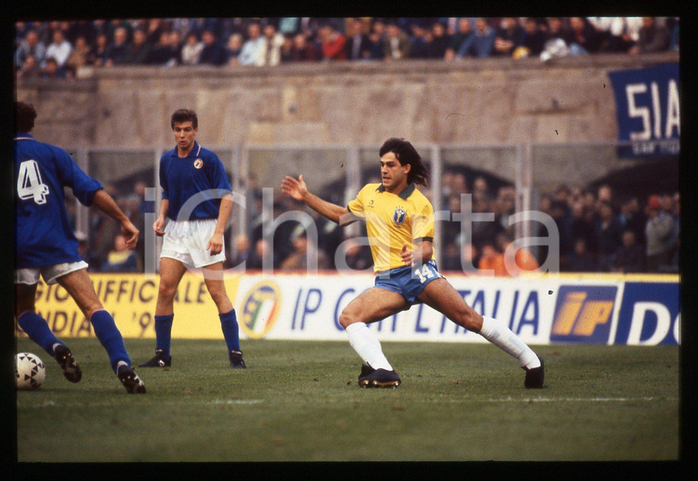 35mm vintage slide* 1989 BOLOGNA CALCIO ITALIA vs BRASILE 0-1 Andrè CRUZ