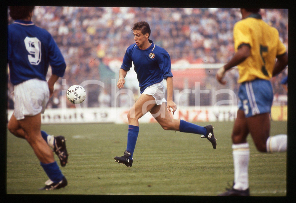 35mm vintage slide* 1989 BOLOGNA CALCIO ITALIA vs BRASILE 0-1 - Nicola BERTI (2)
