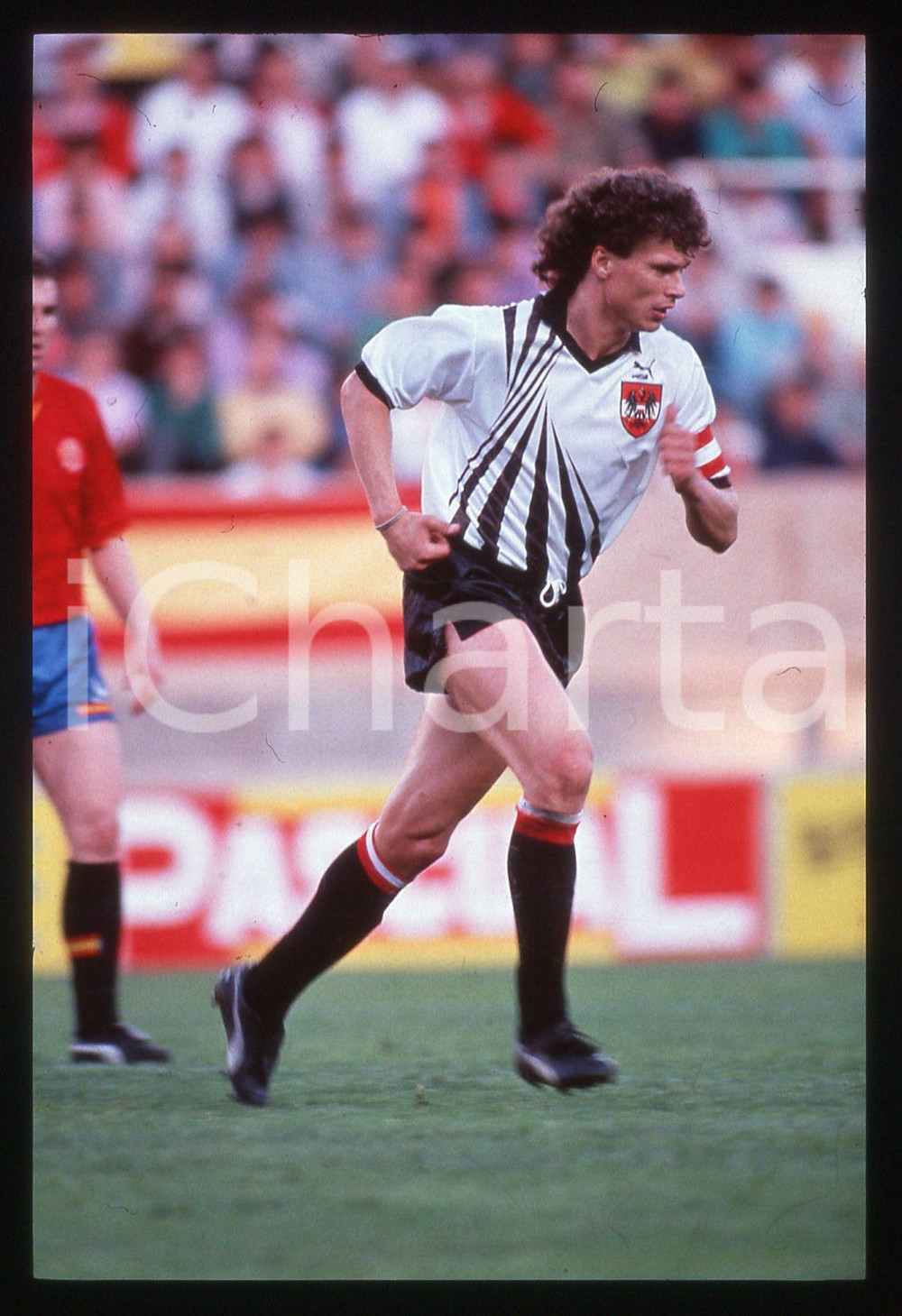 35mm vintage slide* 1990 MALAGA CALCIO SPAGNA vs AUSTRIA 2-3 - Toni POLSTER (2)