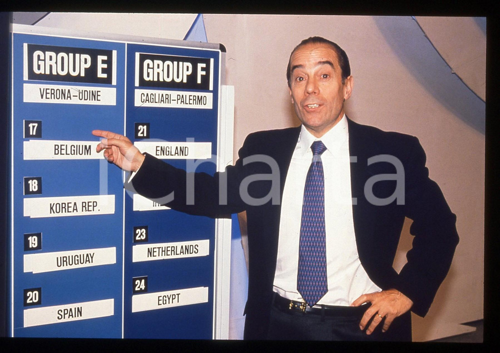 35mm vintage slide* 1989 ROMA Luisito SUAREZ Allenatore SPAGNA - Girone E