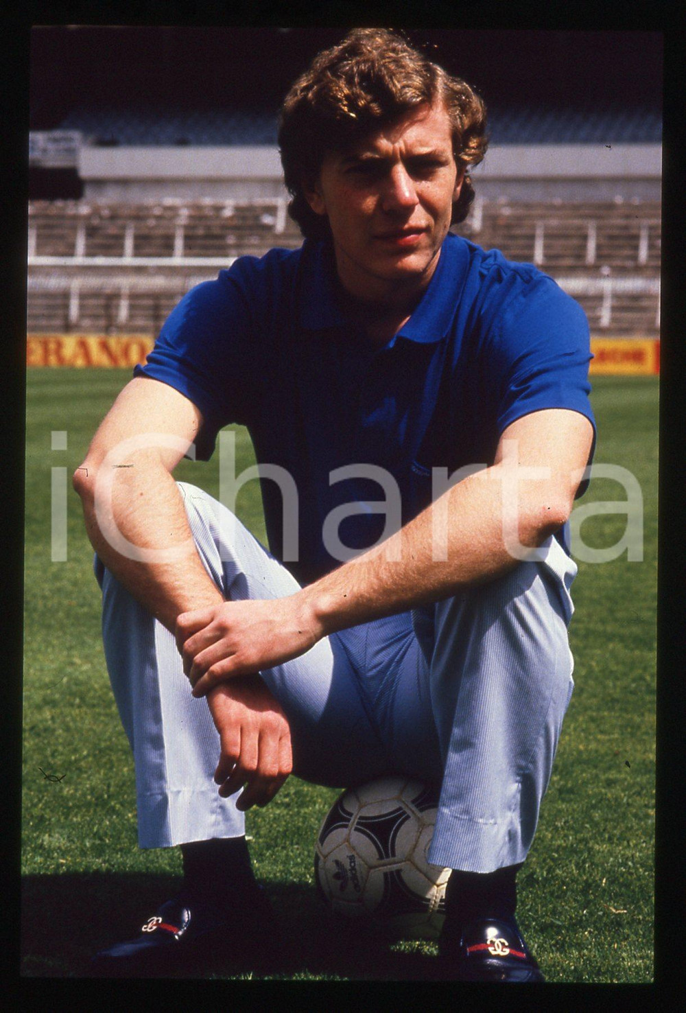 35mm vintage slide* 1990 ca REAL MADRID Emilio BUTRAGUENO al Santiago BERNABEU