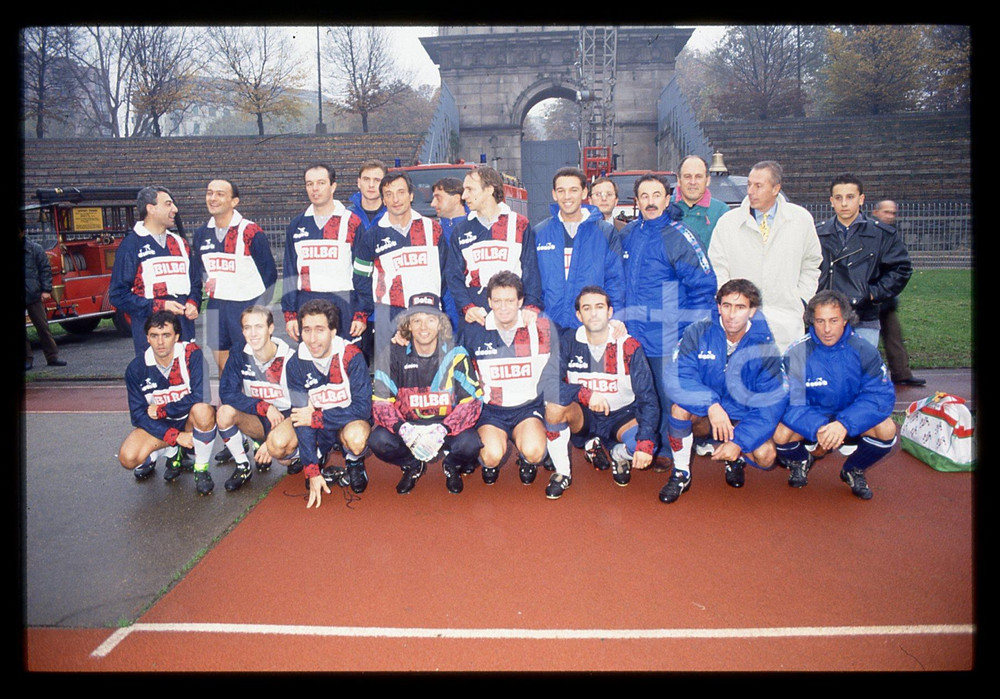 35mm vintage slide* 1990 ca MILANO CALCIO Nazionale piloti F1 Squadra e staff 6