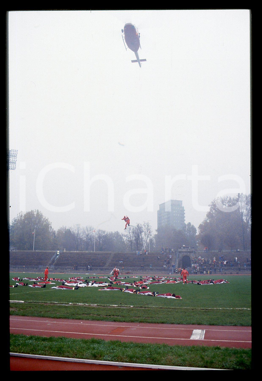 35mm vintage slide*1990ca MILANO CALCIO Nazionale VIGILI DEL FUOCO Coreografia 1