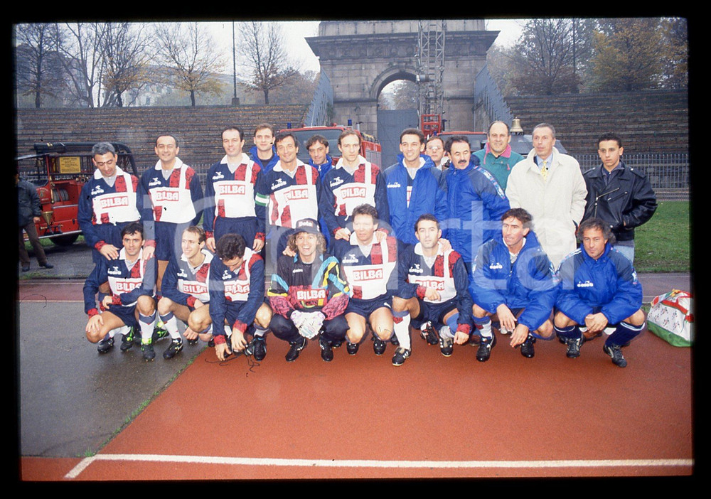 35mm vintage slide* 1990 ca MILANO CALCIO Nazionale piloti F1 Squadra e staff 4