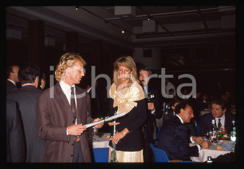 35mm vintage slide* 1990 ca ITALIA CALCIO Andreas BREHME e Pilar MARTINEZ (2)