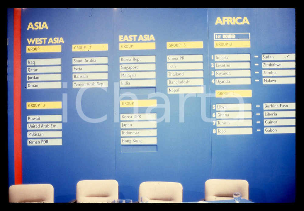 35mm vintage slide* 1989 ROMA Sorteggio Tabellone Mondiale ITALIA '90 - Asia (2)