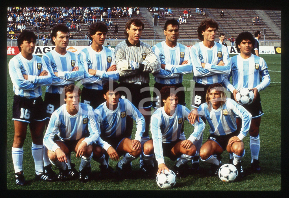 35mm vintage slide* 1990 ca CALCIO Formazione iniziale ARGENTINA
