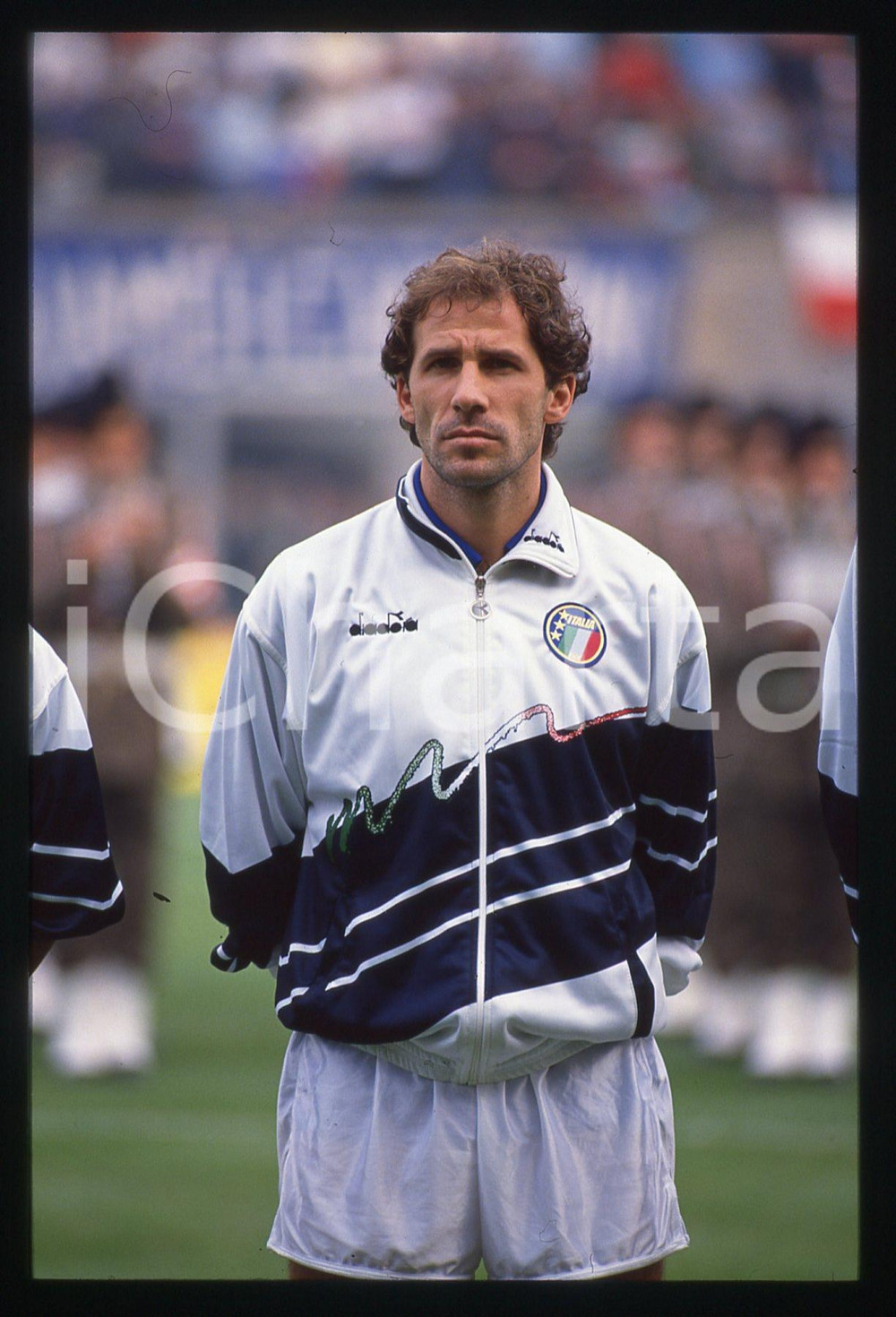 35mm vintage slide* 1989 CALCIO - ITALIA vs BRASILE Franco BARESI - Ritratto