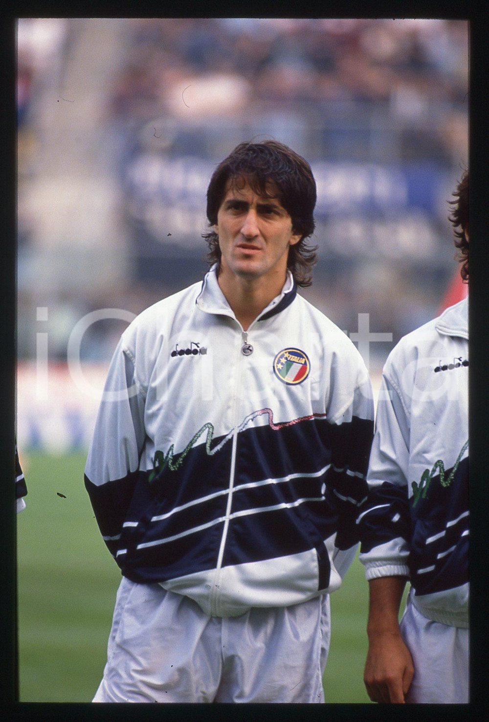 35mm vintage slide* 1989 CALCIO - ITALIA vs BRASILE Fernando DE NAPOLI Ritratto