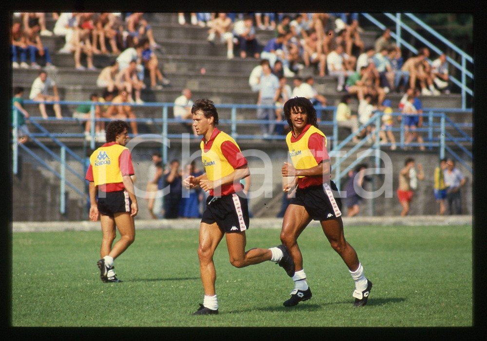35mm vintage slide* 1988 CALCIO Ruud GULLIT Marco VAN BASTEN MILAN - Allenamento
