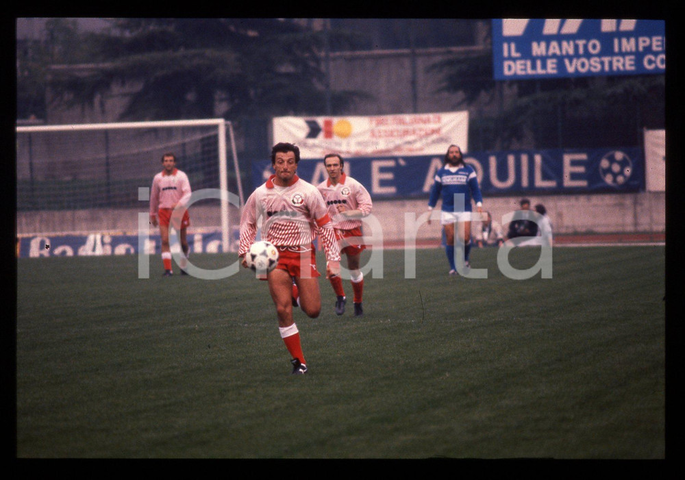 35mm vintage slide* 1990 ca ITALIA CALCIO Piloti F1 vs Cantanti Riccardo PATRESE