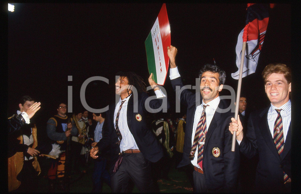 35mm vintage slide* 1988 MILANO Ruud GULLIT Pietro Paolo VIRDIS Scudetto MILAN