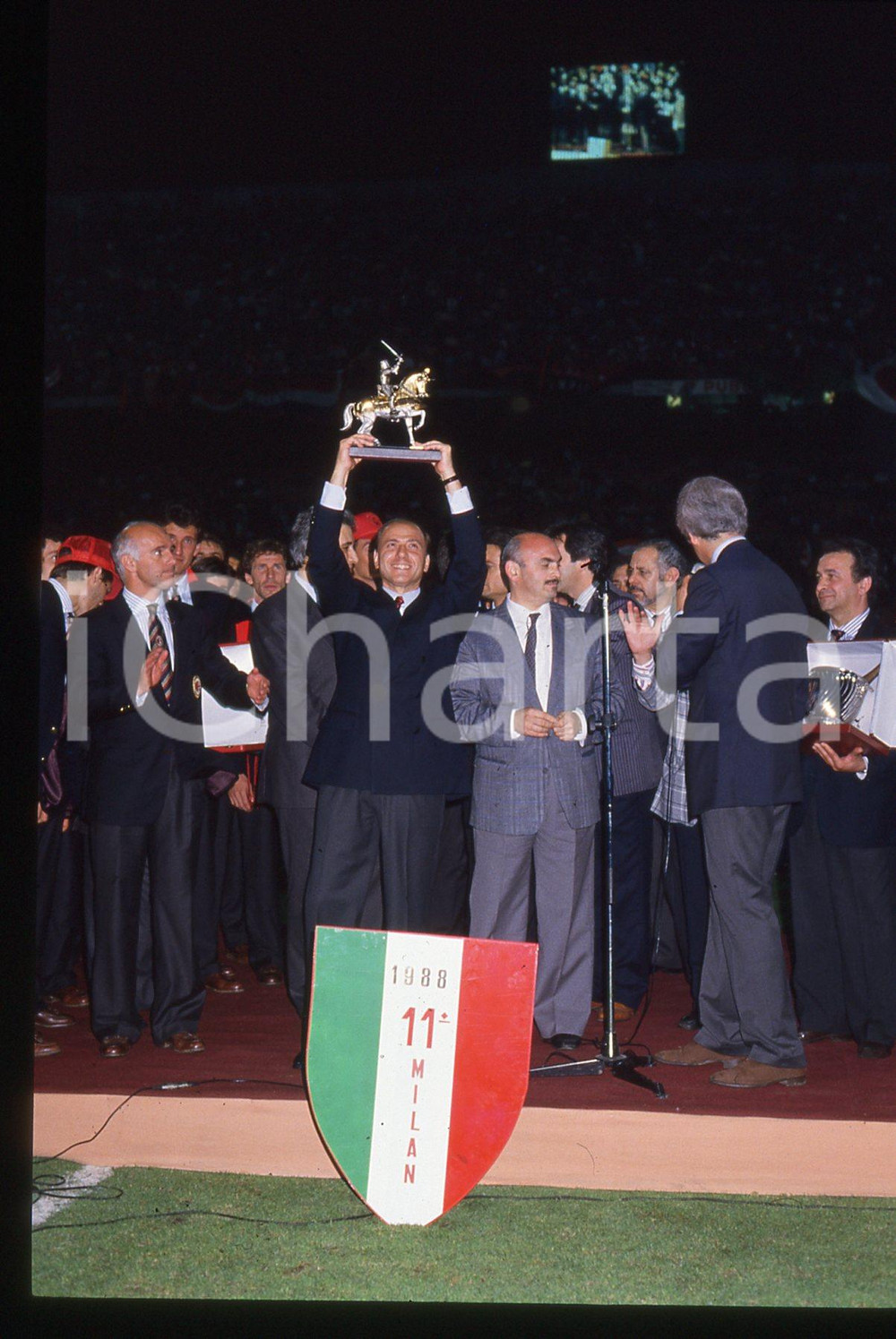 35mm vintage slide* 1988 MILANO Silvio BERLUSCONI Premiazione 11° Scudetto MILAN