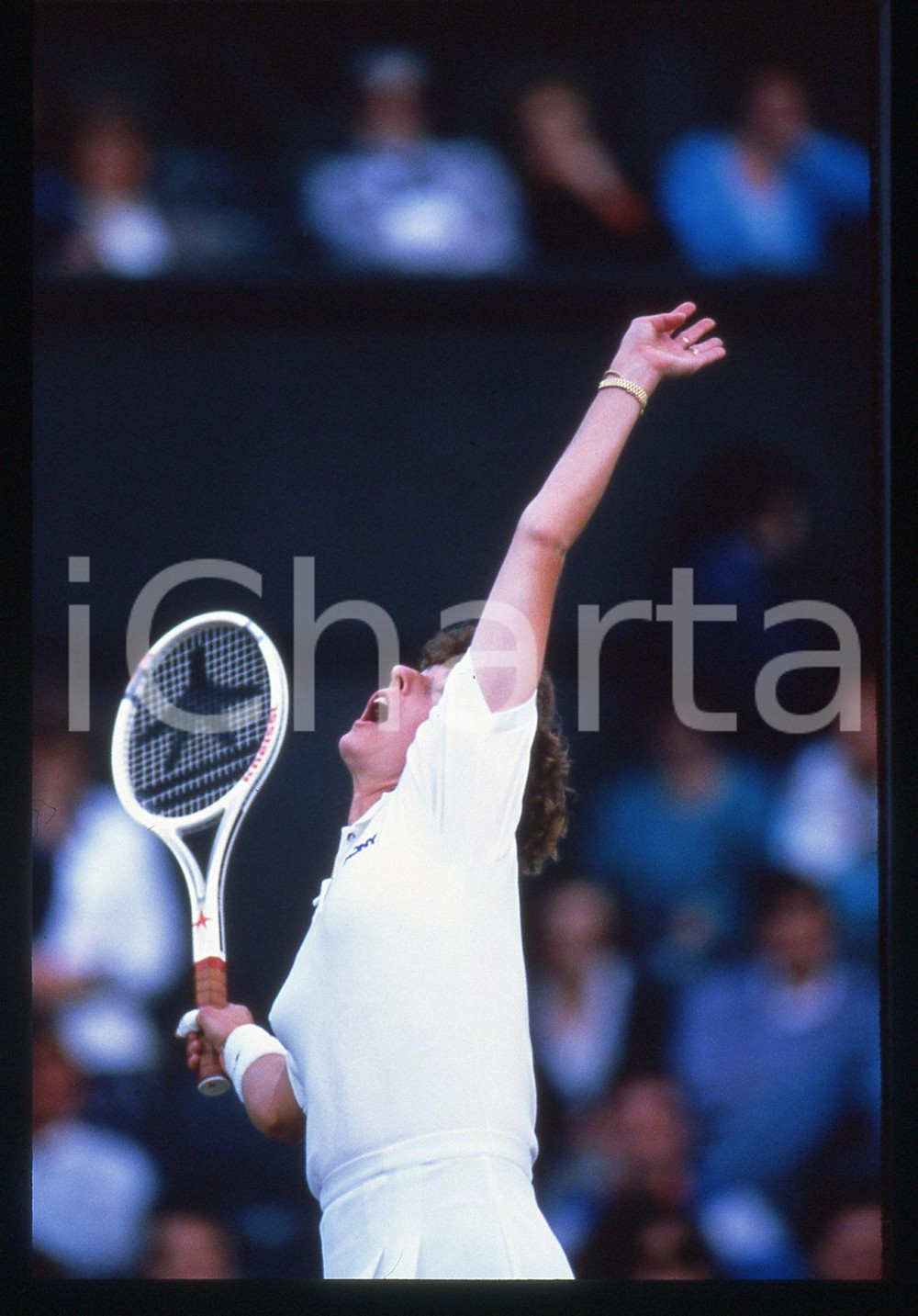 35mm vintage slide* 1985 ca TENNIS Helena SUKOVA Servizio durante match Ritratto