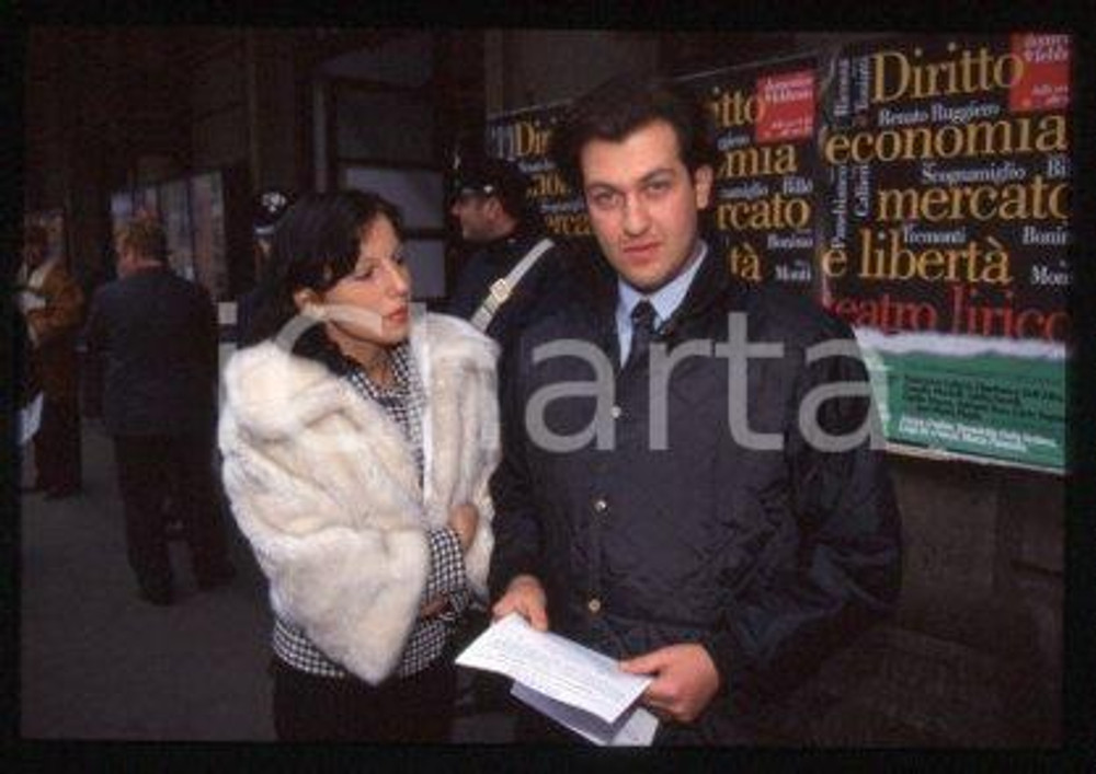 35mm vintage slide* 1995ca ITALY National Alliance Angelo BERTOGLIO Politician 2