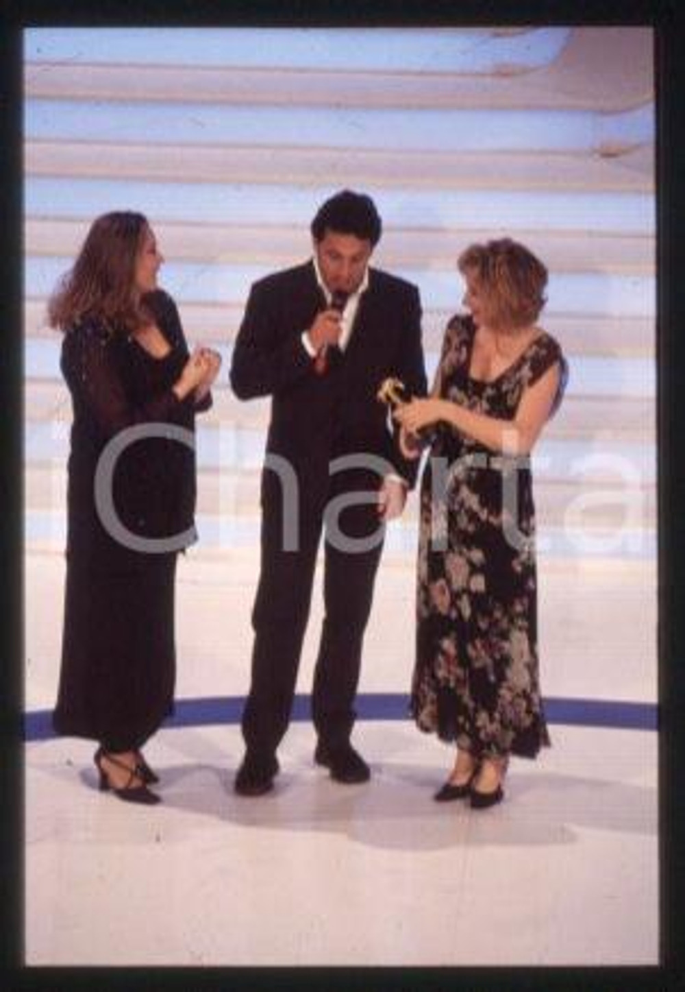 35mm vintage slide* 1998 ca RAI1 ITALY - Lunetta SAVINO & Enrico BRIGNANO (24)
