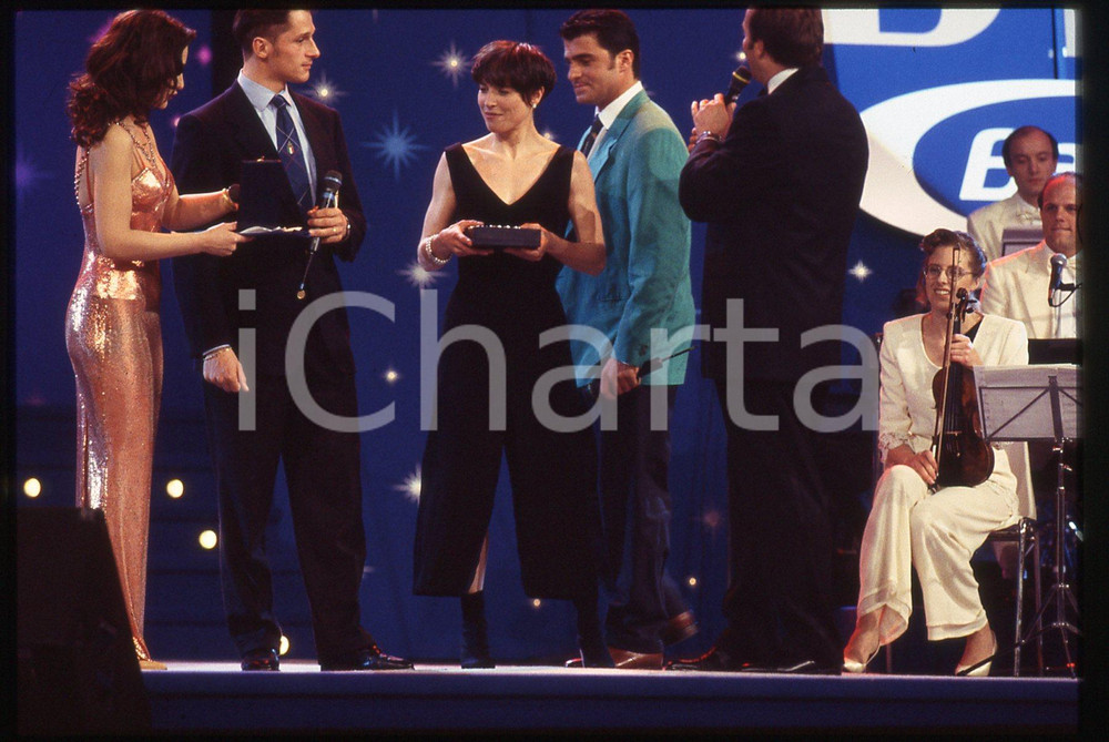35mm vintage slide* 1995 NOTTE BLU BARILLA Alberto TOMBA Manuela DI CENTA