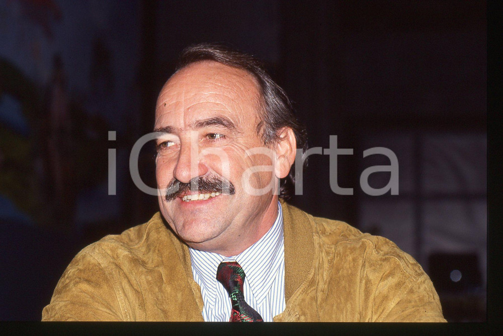 Fotografia d epoca originale 35mm vintage slide 1990 ca RAI 2 Clay REGAZZONI ospite a MATTINA 2 Ritratto 2 1