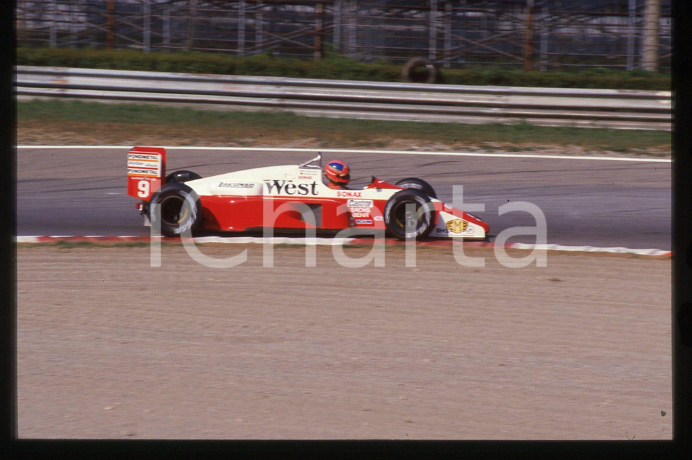 35mm vintage slide* 1988 GP SAN MARINO Piercarlo GHINZANI su ZAKSPEED 881 - Gara