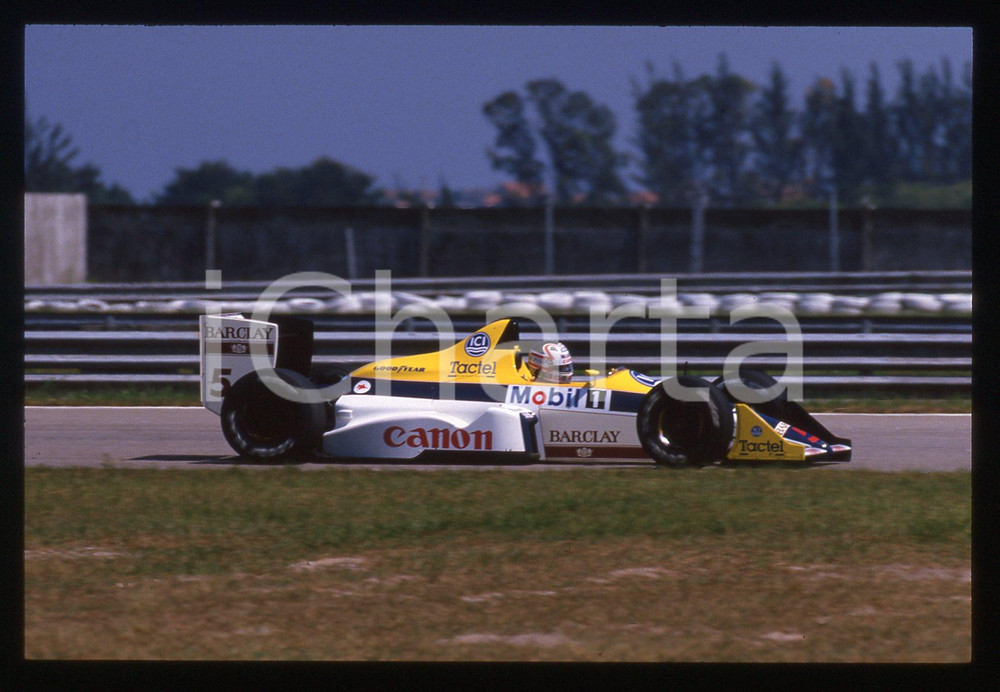 35mm vintage slide* 1988 GP SAN MARINO Nigel MANSELL su WILLIAMS FW12 - Gara
