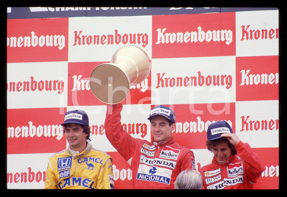 Fotografia d epoca originale 35mm vintage slide 1988 GP SAN MARINO Ayrton SENNA Alain PROST Nelson PIQUET 1
