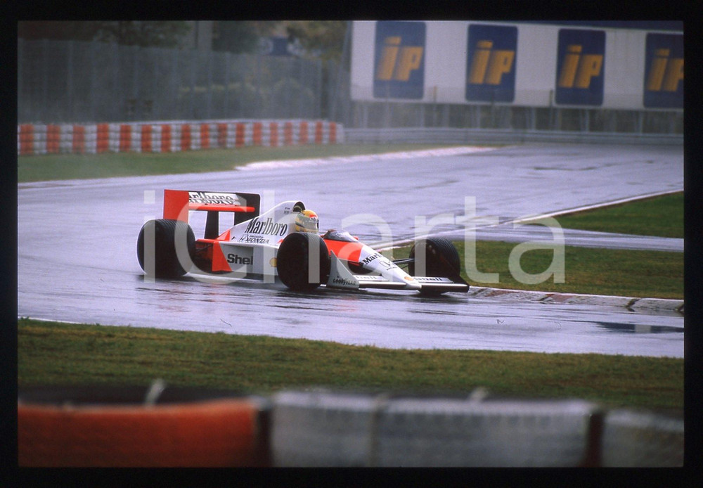 Fotografia d epoca originale 35mm vintage slide 1988 GP SAN MARINO Ayrton SENNA su MCLAREN MP4/4  Prove 5 1