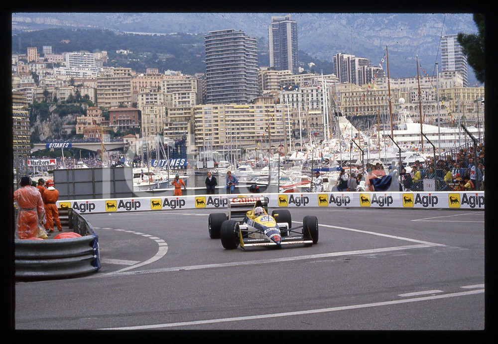 35mm vintage slide* 1988 GP MONACO Nigel MANSELL su WILLIAMS FW12 durante gara